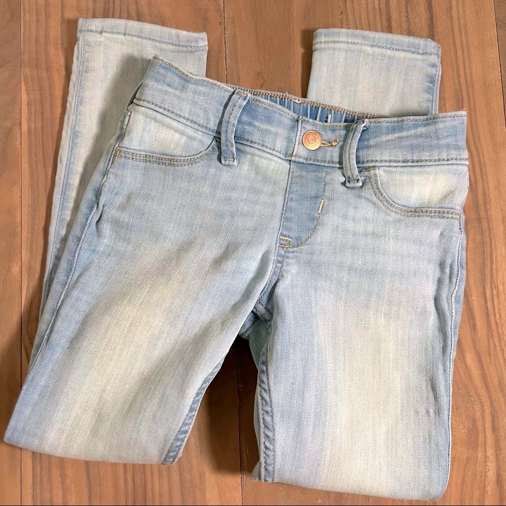 Abercrombie Girls Light Wash Mid Rise Pull On Jean Leggings - 5/6